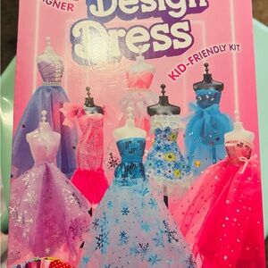 Kids Dress Design Kit with Pink and Blue Dresses